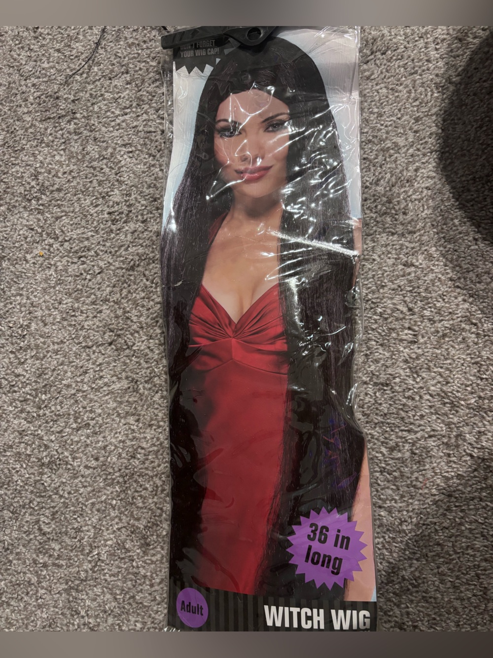 Witch Wig 36" Long Black Hair - Adult